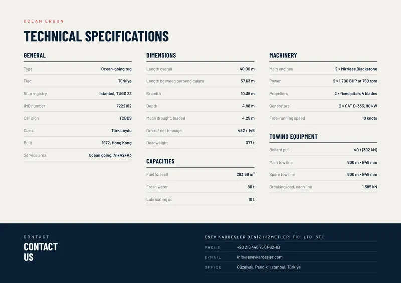 Ocean Ergun brochure, page 2